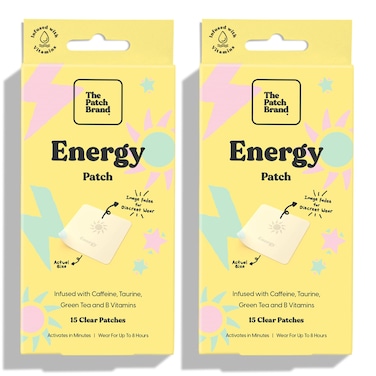 The Patch Brand Energy Patches  Supports Energy with Caffeine and B5 and B3  All Natural Vitamins  Mineral Patch Plant Based and Cruelty Free Water Resistant Patches That Last All Day