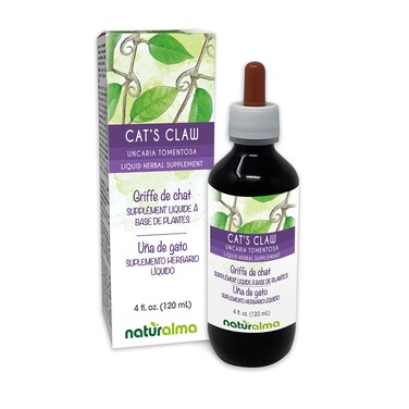 Naturalma Cats Claw Uncaria tomentosa bark AlcoholFree Tincture  4 fl oz Liquid Extract in Drops  Herbal Supplement  Vegan