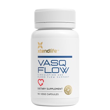 Xtendlife VasQFlow Circulation and Blood Flow Support  Nitric Oxide Supplement to Improve Nitric Oxide Oxygen Flow Healthy Blood Pressure  Immunity  100 Vegan NonGmo 90 Count
