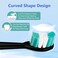 Replacement Toothbrush Heads Compatible with AquaSonic Black Series Vibe Series Electric Toothbrush Curved Shape Design Planted with Nylon Bristle Black