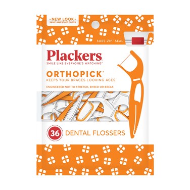 Plackers Orthopick Flosser for Braces Pack of 2 36 Flossers Each
