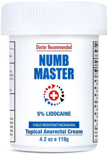 Numb Master 5 Lidocaine Numbing Cream Maximum Strength Fast Acting Pain Relief Cream 42 Oz Long Lasting Topical Anesthetic Cream with Aloe Vera Vitamin E for Relief of Pain Burning and Soreness
