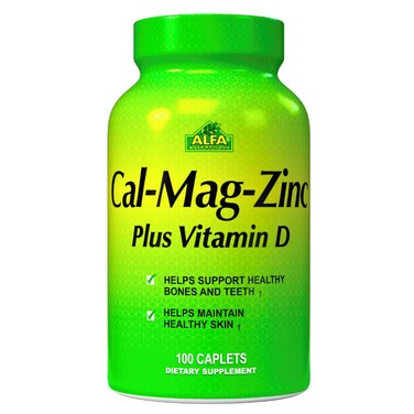 ALFA VITAMINSCalcium Magnesium Zinc Plus Vitamin D Supports Healthy Bones Joints Teeth and Skin  100 Caplets