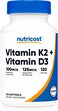 NutricostVitamin K2 MK7 100mcg  Vitamin D3 5000 IU 120 Softgels  Gluten Free and NonGMO