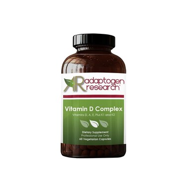 Vitamin D Complex  D3 5000IU with Vitamin A E tocopherols and tocotrienols K1  K2  Fat Soluble Vitamins Blend  60 Softgels  Adaptogen Research