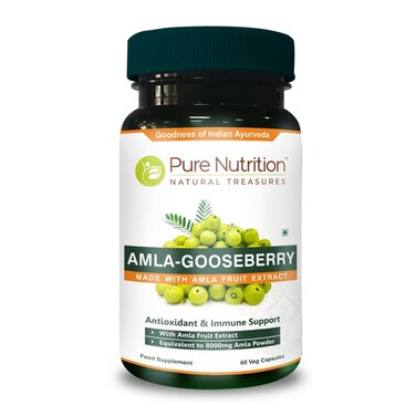 Pure Nutrition Amla Extract 1000mg per Serving Equivalent to 8000mg Amla Fruit Powder Non GMO 60 Veg Capsules