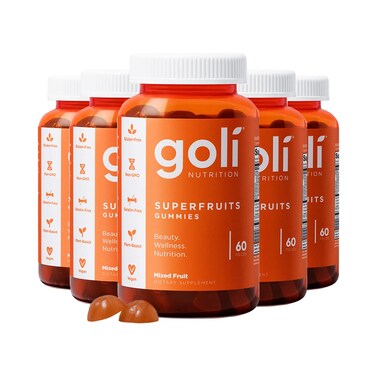 Goli Nutritional Supplement SuperFruits Beauty Gummy Vitamin  300 Count  CollagenPromoting Ingredients  Mixed Fruit Vegan PlantBased NonGMO GlutenFree  Gelatin Free