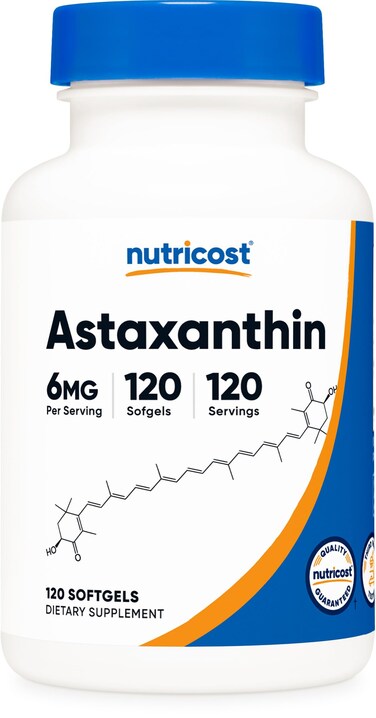 Nutricost Astaxanthin 6mg NonGMO and Gluten Free 120 Softgels 4 Month Supply