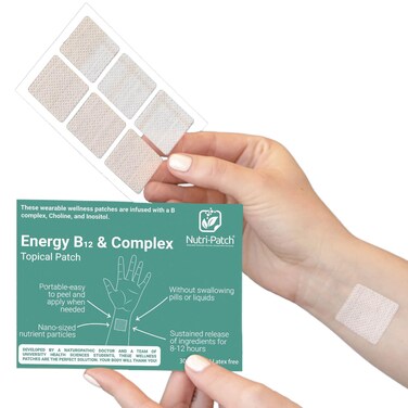 NUTRIPATCH Energy B12 Complex Topical PatchInfused with B1B2B3B12B9Biotinand Other Wellness IngredientsDesigned to give You a Boost 30Pack