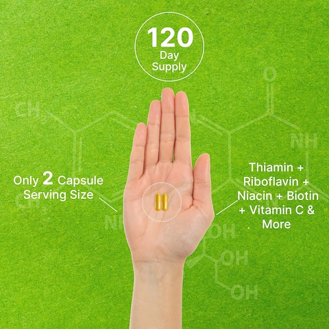 Bioactive Vitamin B Complex 240 Veggie Capsules  Methylated Multivitamin B Complex  Esterified Vitamin C  High Potency  Easy Absorption  Immune Energy  Metabolism Supplement  NonGMO