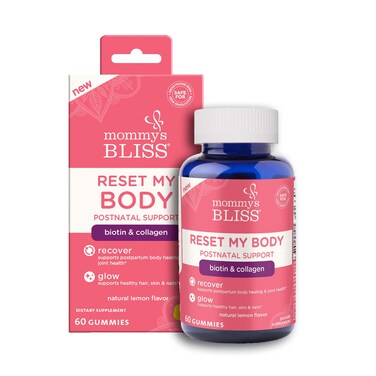 Mommys BlissPostnatal Support Reset My Body Gummies with Biotin  Collagen Supports Postpartum Energy Healing  Joint Health  Hair Skin  Nails Health Gluten Free 60 Gummies 30 Servings