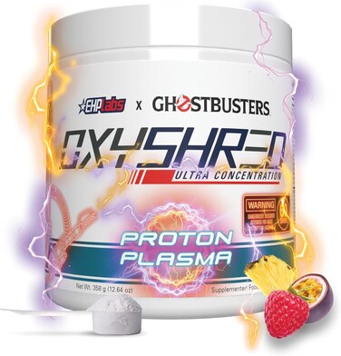 EHP Labsx Ghostbusters OxyShred Pre Workout Powder  Shredding Supplement  Preworkout Powder with Acetyl L Carnitine Energy Boost Drink  Proton Plasma 60 Servings
