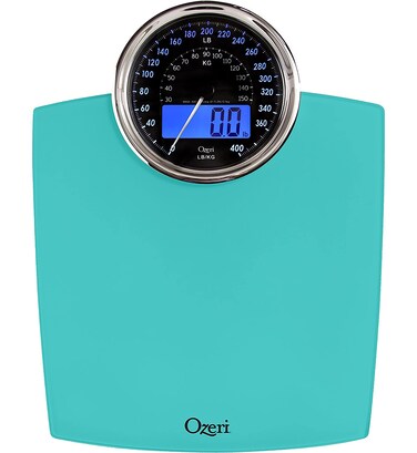 OzeriRev 400 lbs Weight Scale with ElectroMechanical Weight Dial and 50 gram Bath Scale Sensors 01 lbs  005 kg