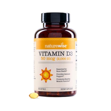 NatureWise Vitamin D3 2000iu 50 mcg Healthy Muscle Function and Immune Support NonGMO Gluten Free in ColdPressed Olive Oil Packaging Vary  Mini Softgel 360 CountPack of 1