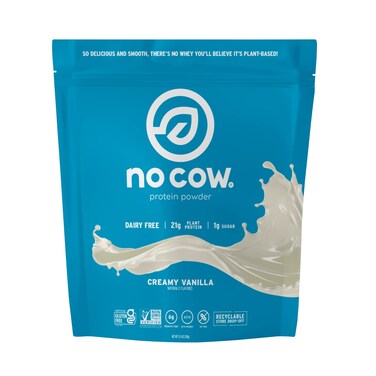 No Cow Vegan Protein Powder Vanilla 21g Plant Based Protein Recyclable Bag Dairy Free Soy Free No Sugar Added Keto Friendly Gluten Free Naturally Sweetened Non GMO Kosher 174 Pound