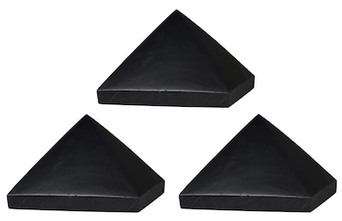 3 pcs Authentic Shungite Pyramid Polished 40 mm  157 Real Shungite Stones Shungite Crystal Pyramid Home Protection Room Decor Office Decor Authentic Crystals Black Pyramid