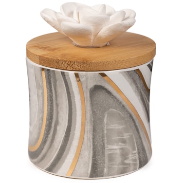 ScentSationals Ceramic Flower Essential Oil Diffuser  Passive Wicking Aromatherapy Diffuser for Living Room or Bedroom  No Power Home Fragrance Diffuser for Scented Essential Oils  Nereus