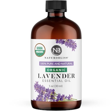 NaturoBlissOrganic Lavender Essential Oil 100 Pure Therapeutic Grade Premium Quality Lavender Oil 1 fl Oz  30 ml  Perfect for Aromatherapy and Relaxation Lavender 30ml