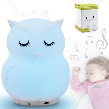Breathing Light Owl 3 in 1 Design Night Light Noise Machine Ideal Kids ADHD Anxiety Stress Relief Sleep Portable Sound Adults Women Men Visual Meditation Music Device Gift