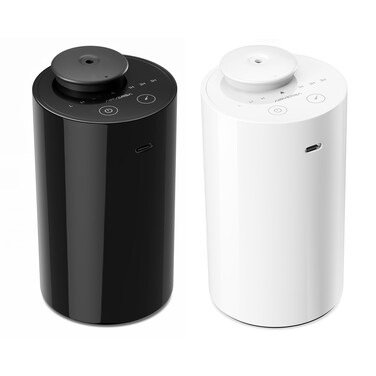 Waterless Diffuser for Essential Oil Nebulizer Battery Operated Mini Scent Air Machine Aromatherapy Atomizing Diffuser 123HTime Off 3 Mist Level for Home Office AN6 BlackWhite