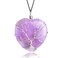 Natural Healing Crystal Necklace  Real Amethyst Crystals Necklaces Wire Wrapped Tree of Life Heart Love Shaped Crystal Pendant Necklace for Women