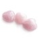 Polar JadeRose Quartz Crystal Puffy Heart for Chakra Energy Healing Meditation Massage and Decoration Set of 3 Rose Quartz