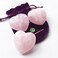 Polar JadeRose Quartz Crystal Puffy Heart for Chakra Energy Healing Meditation Massage and Decoration Set of 3 Rose Quartz