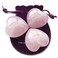 Polar JadeRose Quartz Crystal Puffy Heart for Chakra Energy Healing Meditation Massage and Decoration Set of 3 Rose Quartz