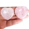 Loveliome 2 Pcs Heart Worry Stones Anxiety Thumb Palm Pocket Stones Positive Energy Meditation Chakra Healing Crystal Rock Quartz w Rose Quartz