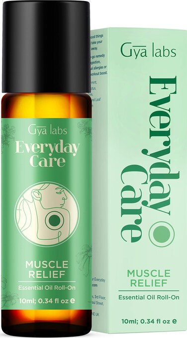 Gya LabsDeep Muscle Relief Essential Oil Roll On  Blended with Soothing Cinnamon Energizing Ginger Oil  More  100 Pure Aromatherapy Oils for Sore Muscles  Tension  Travel Size 034 Fl Oz