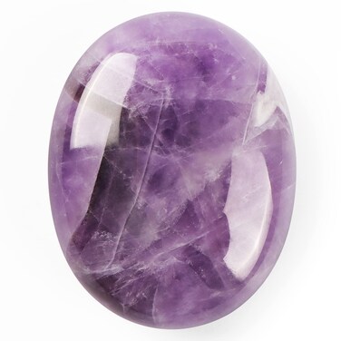 Hxswkk 18 Inch Amethyst Crystal Thumb Worry Stone Palm Stone Pocket Gemstone for Anxiety Meditation Yoga Spiritual Reiki Positvity