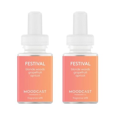 Pura  Moodcast Home Scent Refill  Smart Home Air Diffuser Fragrance  Up to 120Hours of Premium Fragrance per Refill  Household Essential  Clean  Safe Diffuser Fragrance  2 Pack Festival