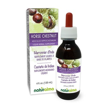Naturalma Horse Chestnut Aesculus hippocastanum Seed AlcoholFree Tincture  4 fl oz Liquid Extract in Drops  Herbal Supplement  Vegan