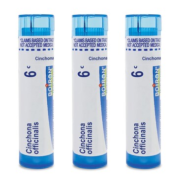 Boiron Cinchona Officinalis 6C Homeopathic Medicine for Diarrhea Gas and Bloating  Pack of 3 240 Pellets