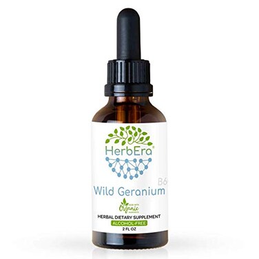 Wild Geranium B60 AlcoholFree Herbal Extract Tincture Concentrated Liquid Drops Natural Wild Geranium Geranium maculatum Cranesbill Dried Root 2 fl oz