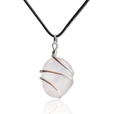 Quartz Necklace  Clear Quartz Crystal Necklace  Zodiac Crystals  Healing Crystal Necklace  Spiritual Necklace  Tumbled Crystal Reiki Chakra Healing Crystals Positive Energy Stones