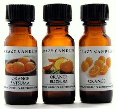 Crazy Candles 3 Bottles Set 1 Orange Satsuma 1 Orange Blossom 1 Orange 12 Fl Oz Each 15ml Premium Grade Scented Fragrance Oils