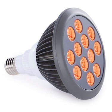 Orange Light Therapy Bulb by Hooga Power Cord Included 605 nm Wavelength 12 LEDs High Irradiance May Reduce Skin Redness and Irritation Mood Enhancing Benefits