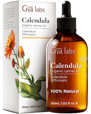 Gya Labs Organic Calendula Oil for Skin  100 Natural Calendula Carrier Oil for Face  Calendula Oils for Hair Health Body Lotions Soaps  Moisturizer 1 fl oz