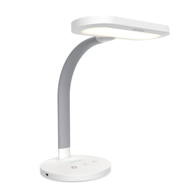 Verilux HappyLight Duo  2in1 Light Therapy  Task Desk Lamp  UVFree Full Spectrum LED 10000 LUX Adjustable Brightness and Color Flexible Gooseneck and Integrated USB Charging Port