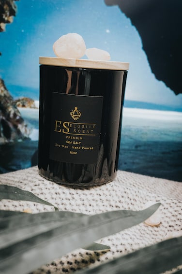 Sea Salt  10oz  Premium Candle  Scented Candle  Aromatherapy  Essential Fragrance Oils  100 Soy Wax  Home Dcor  Home Fragrance  Housewarming Gift  Odor Eliminating  Elusive Scent