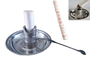 Moxibustion on Tool Base Tray Fire Extinguishing Bracket Burner Holde Set Used to Support and Extinguish Moxa stick Made of zinc alloy material