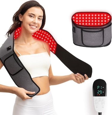 Headot Red Light Therapy Wrap Belt for Body Men and Women Gift100 LEDs5Gears 9Timers Remote Control 660nm850nm Infrared Light Therapy for Back Waist Muscle Pain Relief