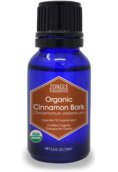 Zongle USDA Certified Organic Cinnamon Bark Essential Oil Safe to Ingest Cinnamomum Zeylanicum 15 ML