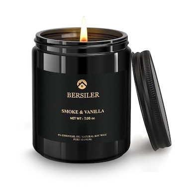 Scented Candles for Men Vanilla Candle Men Candles for Home Scented Masculine Candles Black Candles Gift for Men Aromatherapy Soy Candle