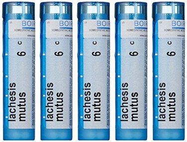Boiron Lachesis Mutus 6C Pack of 5 Homeopathic Medicine for Hot Flashes