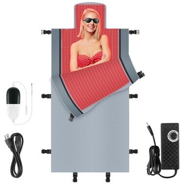 2024 New 3100pcs Dual Wavelength LED Beads 660nm850nm Red Light Therapy Mat Full Body Used to Relieve Pain 71x 33Gray