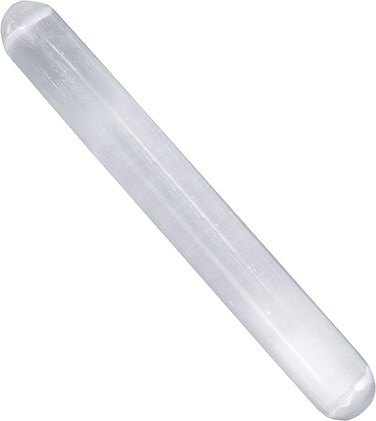 Selenite Crystal Massage Wand 6 Inches Moroccan White Healing Crystals for Anxiety Relief Yoga and Meditation Ideal for Gift and Home Decor