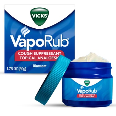 Vicks VapoRub Original Cough Suppressant Topical Chest Rub  Analgesic Ointment Medicated Vicks Vapors Relief from Cough Due to Cold Aches  Pains 176oz