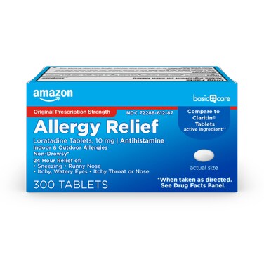 Amazon Basic CareAllergy Relief Loratadine Tablets 10 mg 300 Count